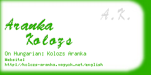 aranka kolozs business card